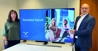 Nadia Djerroud (responsable Payroll, Randstad Luxembourg) et Marc Lebrun (Managing Director, Randstad Luxembourg et Randstad HR Services).