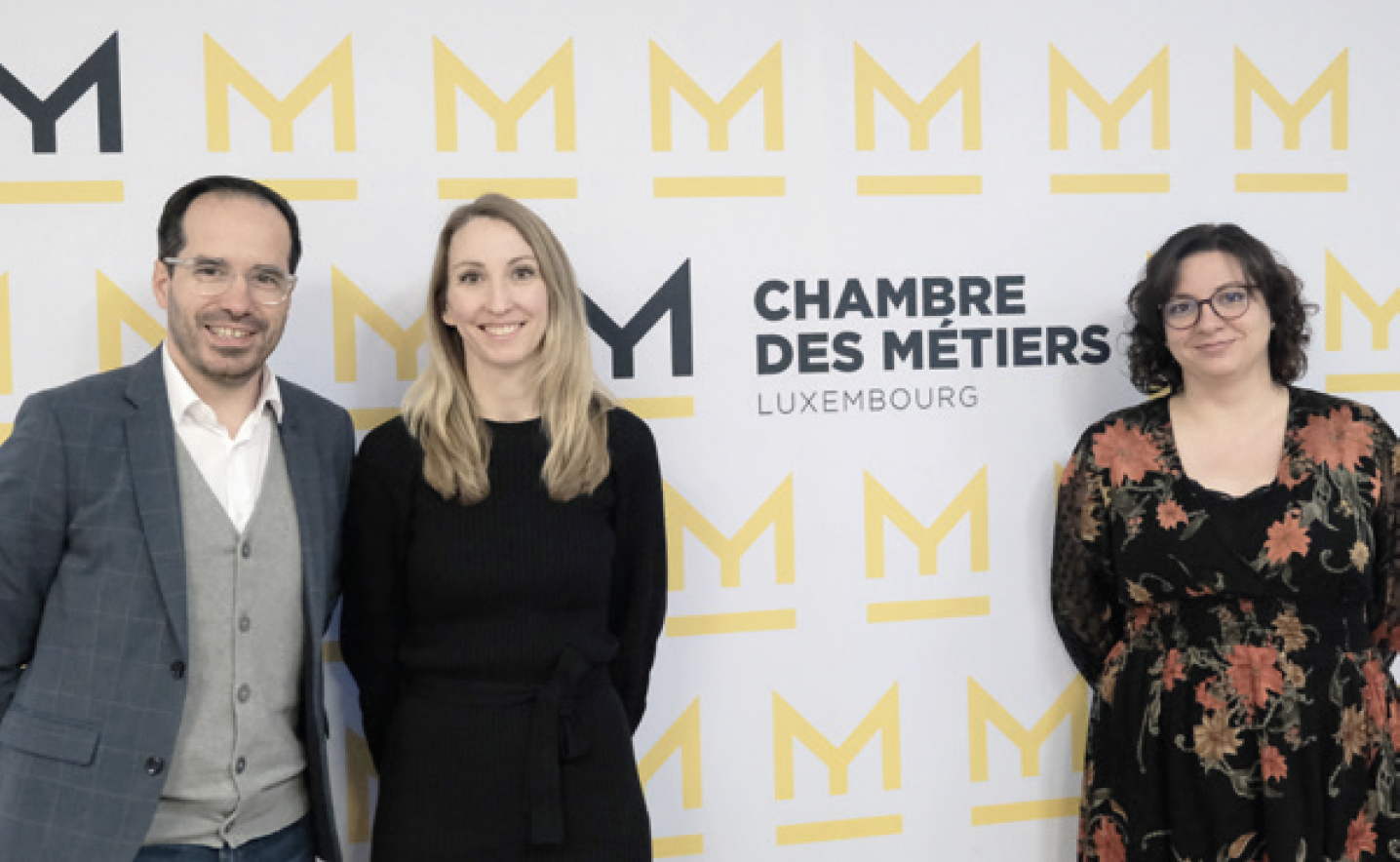 De g. à dr. : Rafael Raimundo (coordinateur Formation Continue), Eva-Maria Lang (conseillère Technologies & Environnement) et Elisa Mendes (conseillère Technologies & Environnement), Chambre des Métiers.