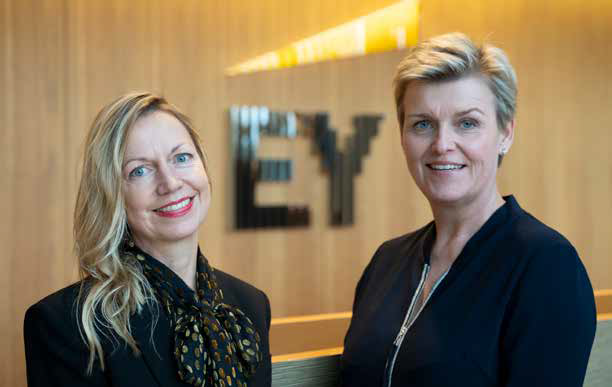 De g. à dr. : Annette Boehm, DRH, et Isabelle Nicks, Audit Partner et People Leader, EY Luxembourg.