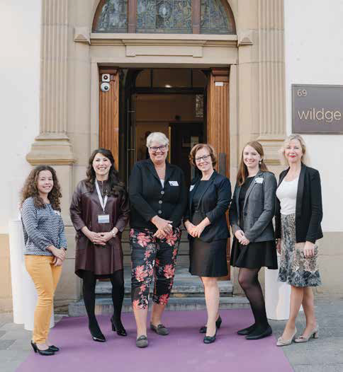 Paula Marques (IMS), Mevlüde-Aysun Tokbag (Wildgen), Silke Brüggebors (ADEM), Monique Goerens (ADEM), Stephanie Ovitt (Asian University for Women) et Anne Connelly (FondsFrauen).